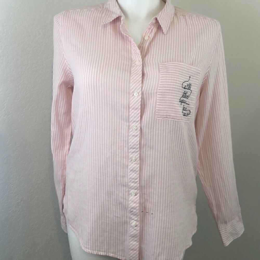 Arizona jean pink button down shirt